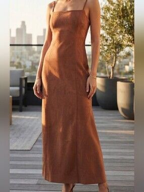 DYNAMITE Faux Suede Cami Maxi Dress